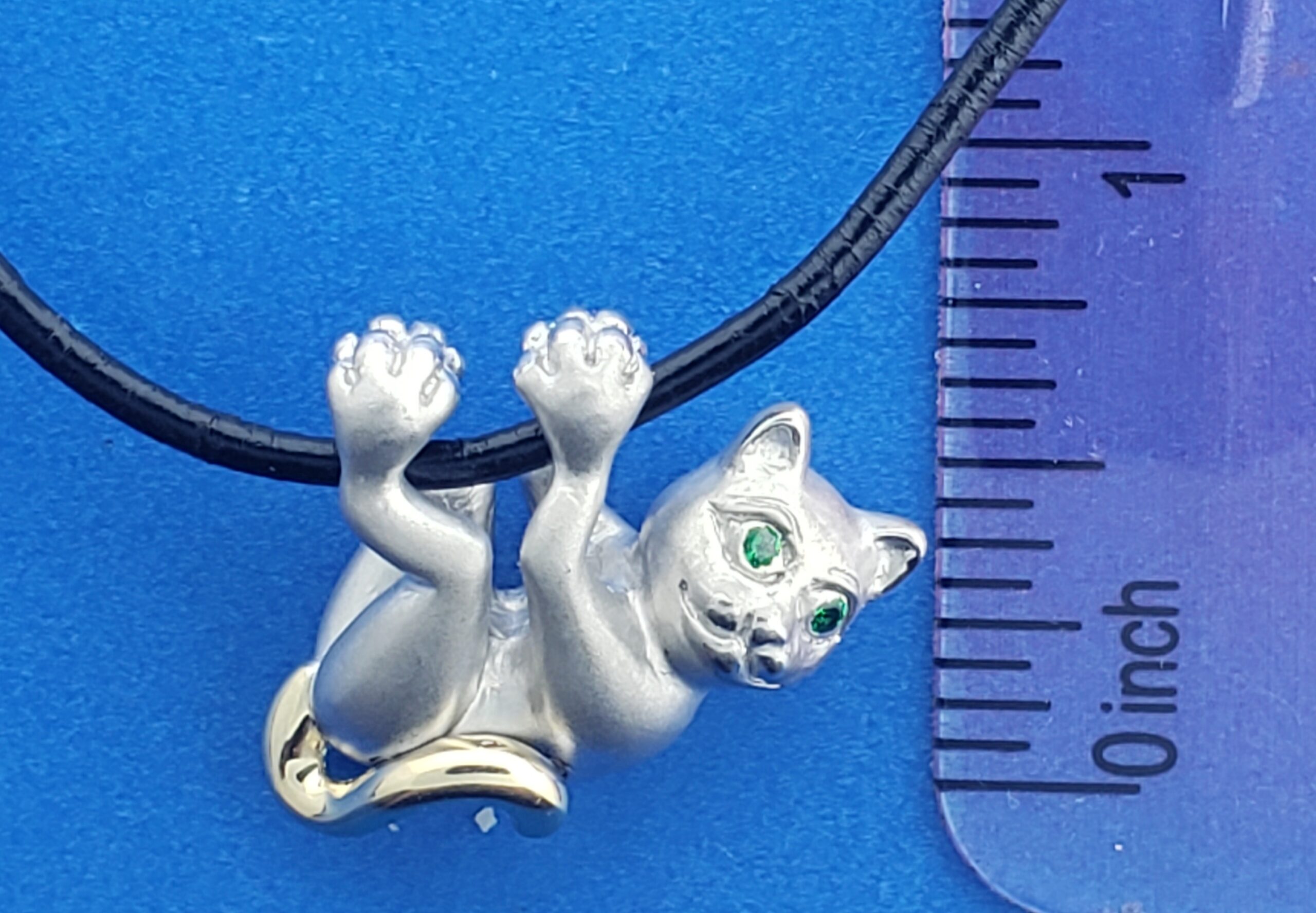 Steven Douglas Cat Necklace, Sterling Silver/14K 4 Steven Douglas Cat Necklace, Sterling Silver/14K - Image 4