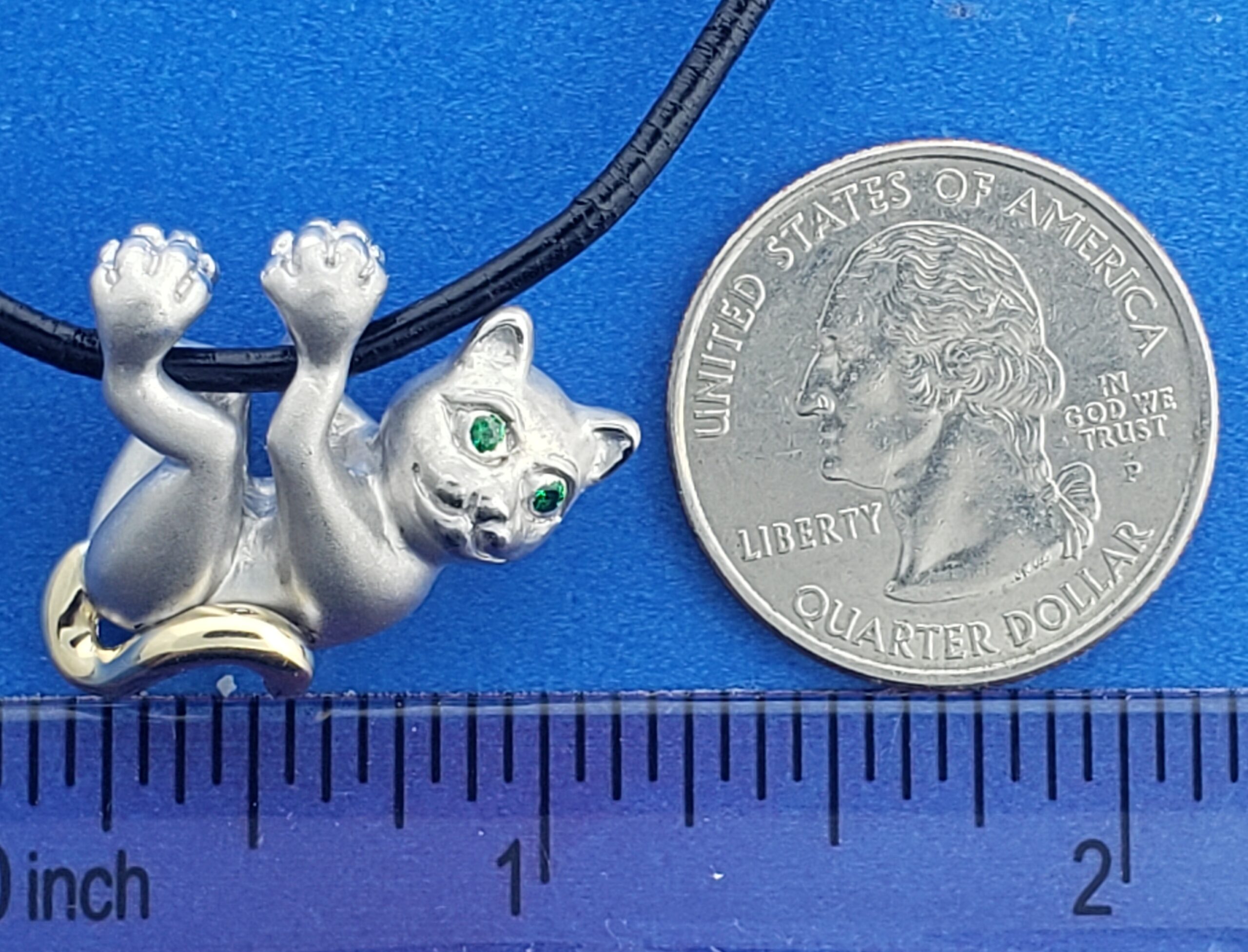 Steven Douglas Cat Necklace, Sterling Silver/14K 3 Steven Douglas Cat Necklace, Sterling Silver/14K - Image 3