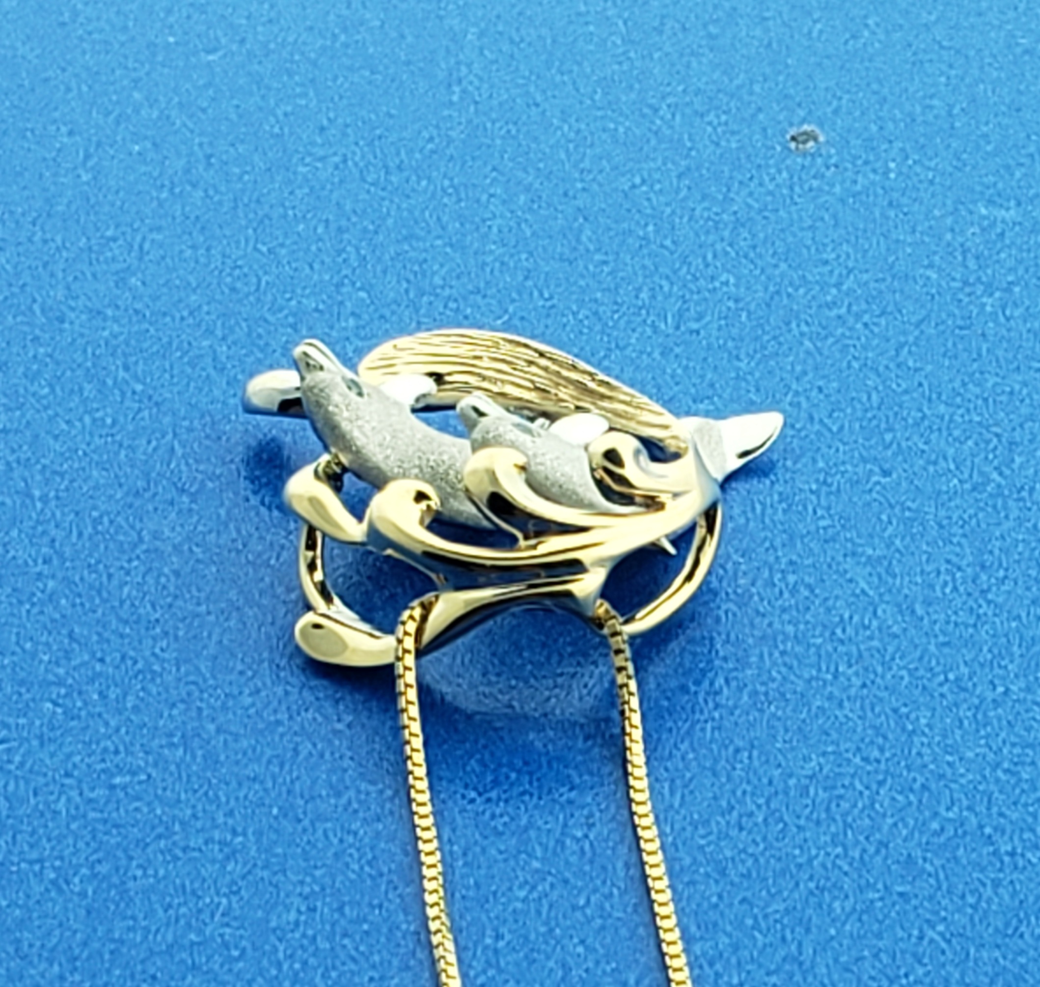 Denny Wong Dolphin Wave Pendant, 14K 2-Tone 7 Denny Wong Dolphin Wave Pendant, 14K 2-Tone - Image 7