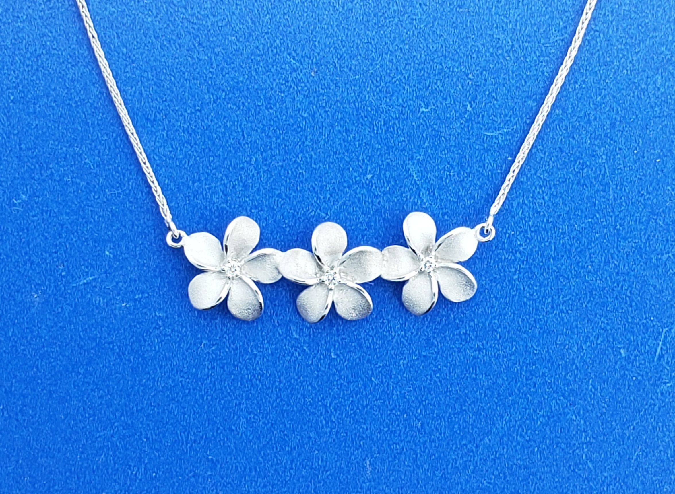 Denny Wong Plumeria Necklace, 14K White Gold 1 Denny Wong Plumeria Necklace, 14K White Gold
