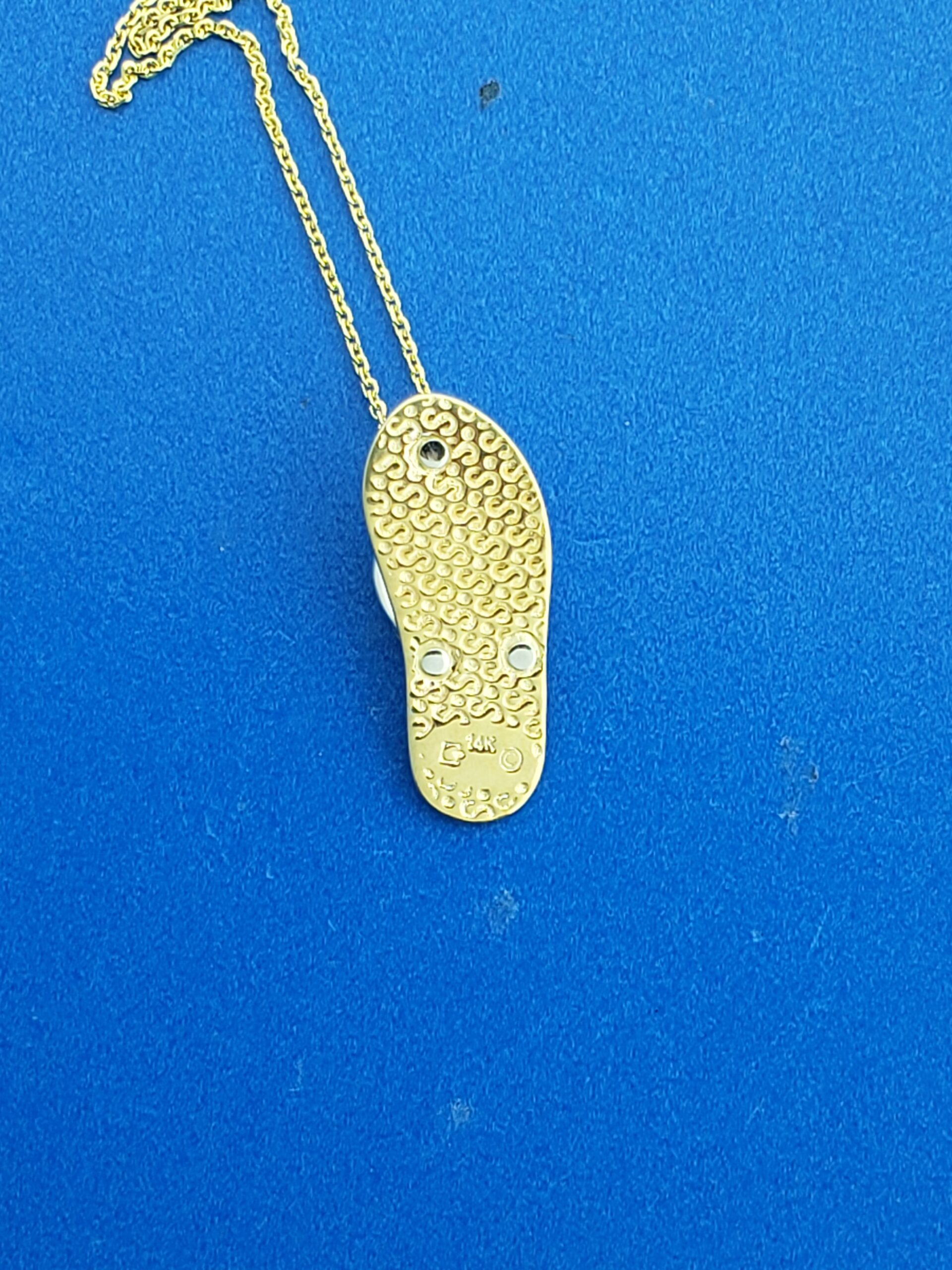 Denny Wong Flip Flop Pendant, 14K 2-Tone 5 Denny Wong Flip Flop Pendant, 14K 2-Tone - Image 5