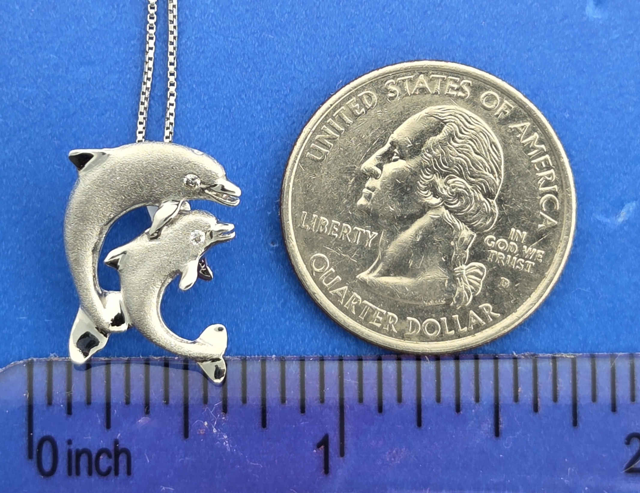 Denny Wong Jumping Double Dolphin Pendant, Precious Silver 5 Denny Wong Jumping Double Dolphin Pendant, Precious Silver - Image 5