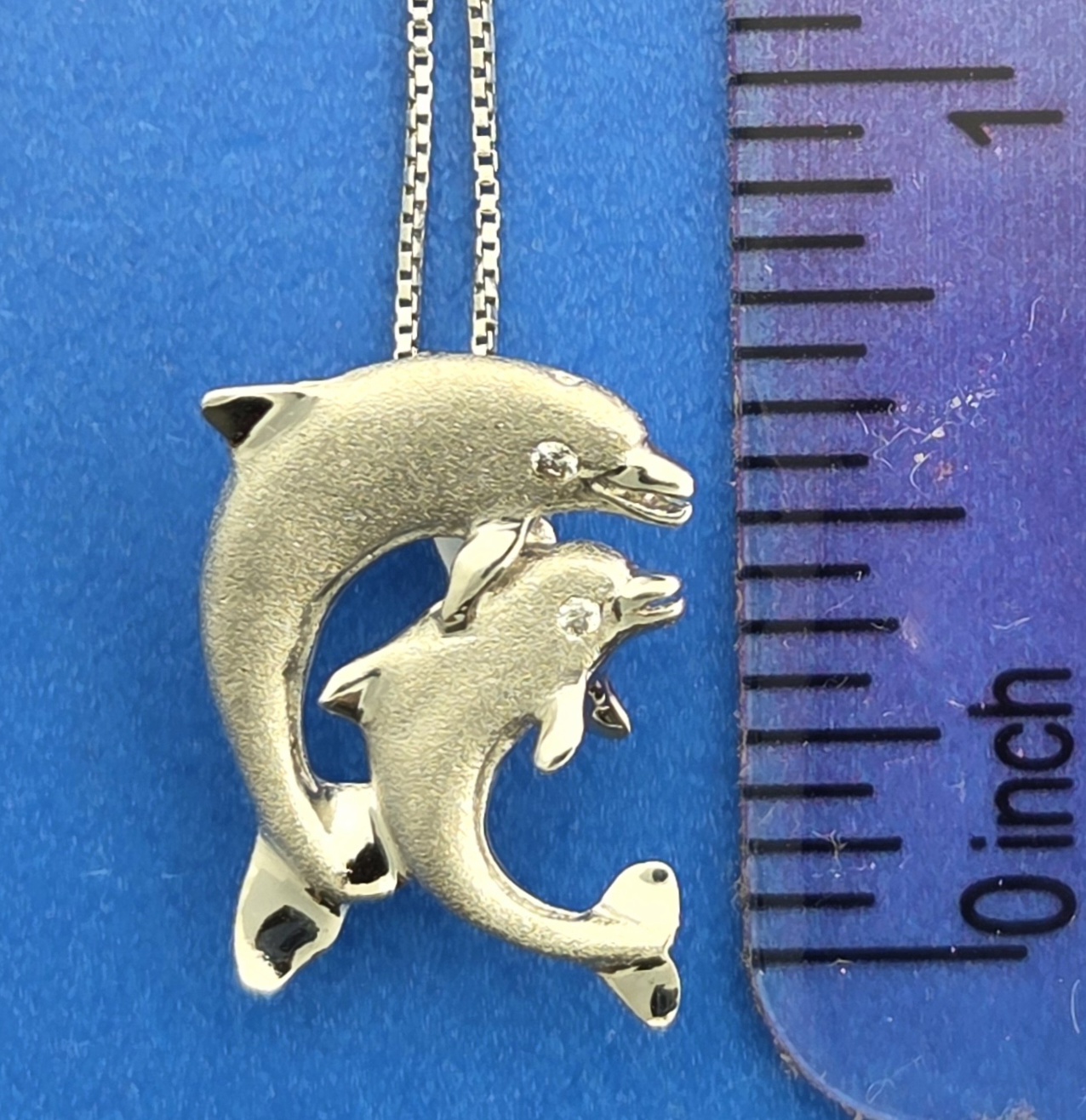 Denny Wong Jumping Double Dolphin Pendant, Precious Silver 6 Denny Wong Jumping Double Dolphin Pendant, Precious Silver - Image 6