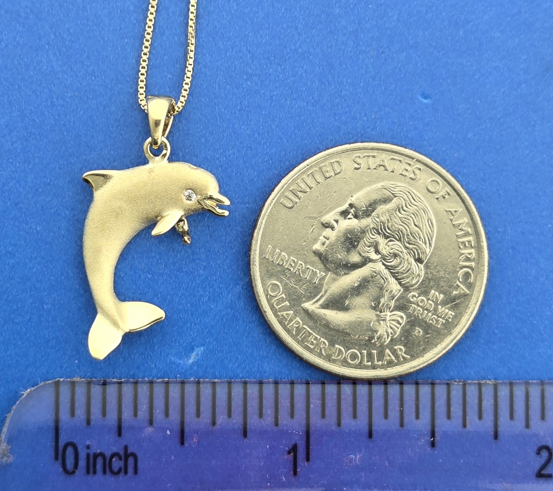 Denny Wong Dolphin Pendant, 14K Yellow Gold 3 Denny Wong Dolphin Pendant, 14K Yellow Gold - Image 3