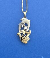 Denny Wong Dancing Dolphins Pendant, 14K 2-Tone