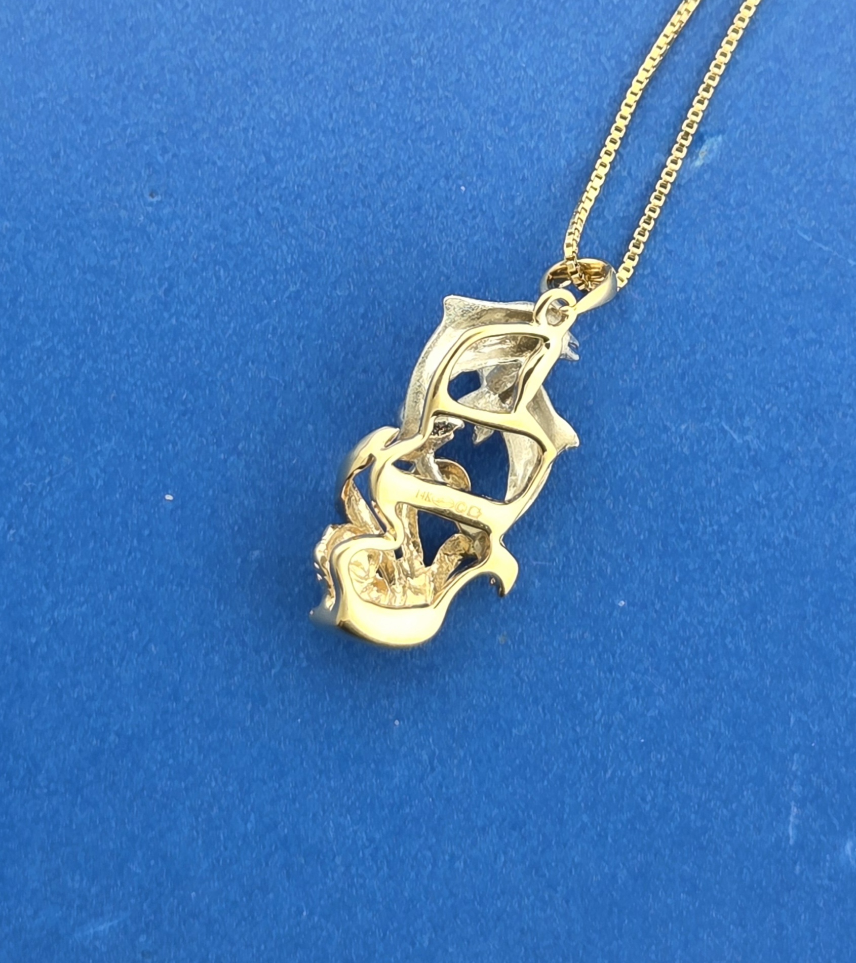 Denny Wong Dancing Dolphins Pendant, 14K 2-Tone 6 Denny Wong Dancing Dolphins Pendant, 14K 2-Tone - Image 6