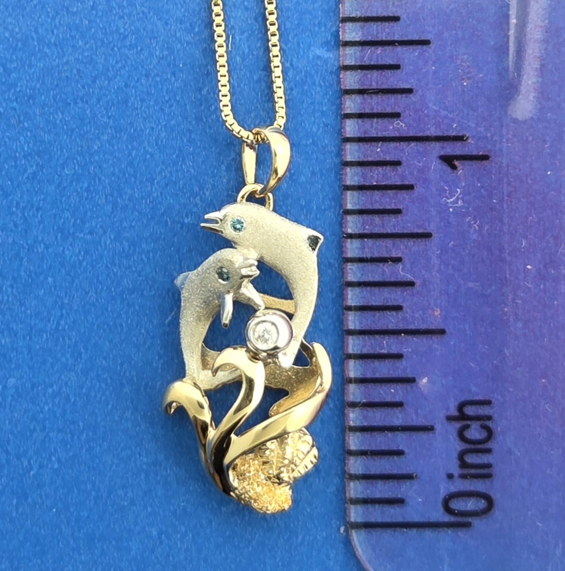 Denny Wong Dancing Dolphins Pendant, 14K 2-Tone 5 Denny Wong Dancing Dolphins Pendant, 14K 2-Tone - Image 5
