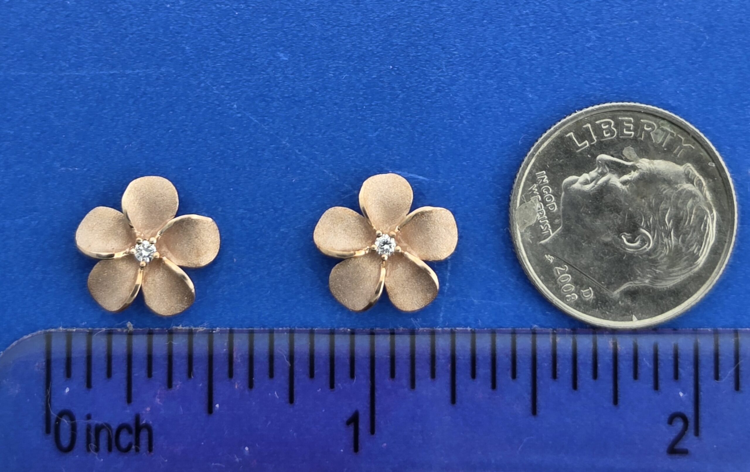 Denny Wong Plumeria Earring, 14K Rose Gold 2 Denny Wong Plumeria Earring, 14K Rose Gold - Image 2