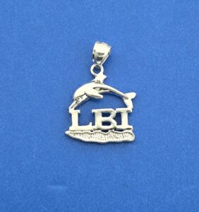 LBI Dolphin Island Charm/Pendant Sterling Silver