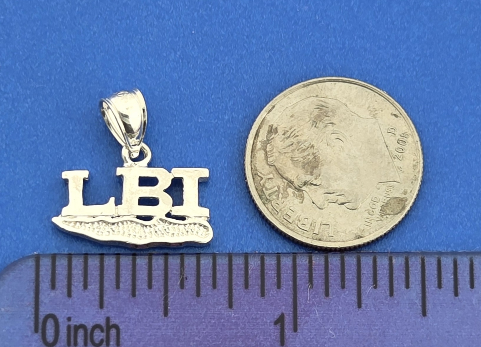 LBI Island Pendant/Charm, Sterling Silver Small 3 LBI Island Pendant/Charm, Sterling Silver Small - Image 3