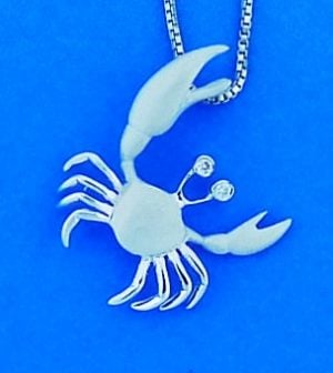 denny wong white gold crab pendant