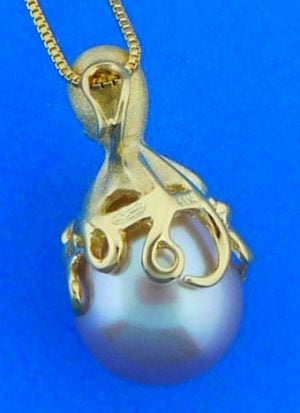 Denny Wong Octopus Pearl Pendant, 14K Yellow Gold