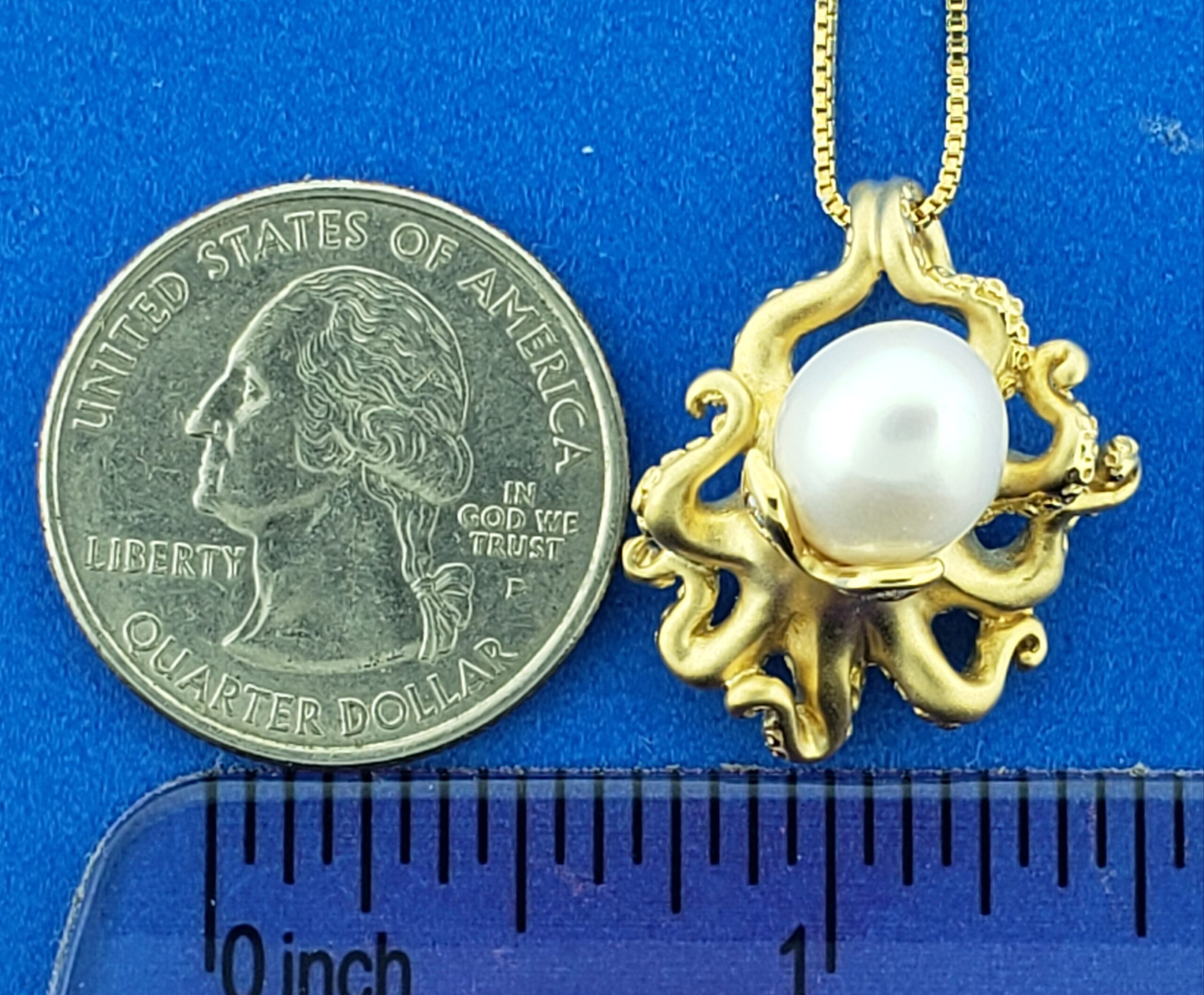 Steven Douglas Octopus Pearl Pendant, 14K 5 Steven Douglas Octopus Pearl Pendant, 14K - Image 5