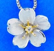 Denny Wong Cherry Blossom Pendant,14k 2-Tone