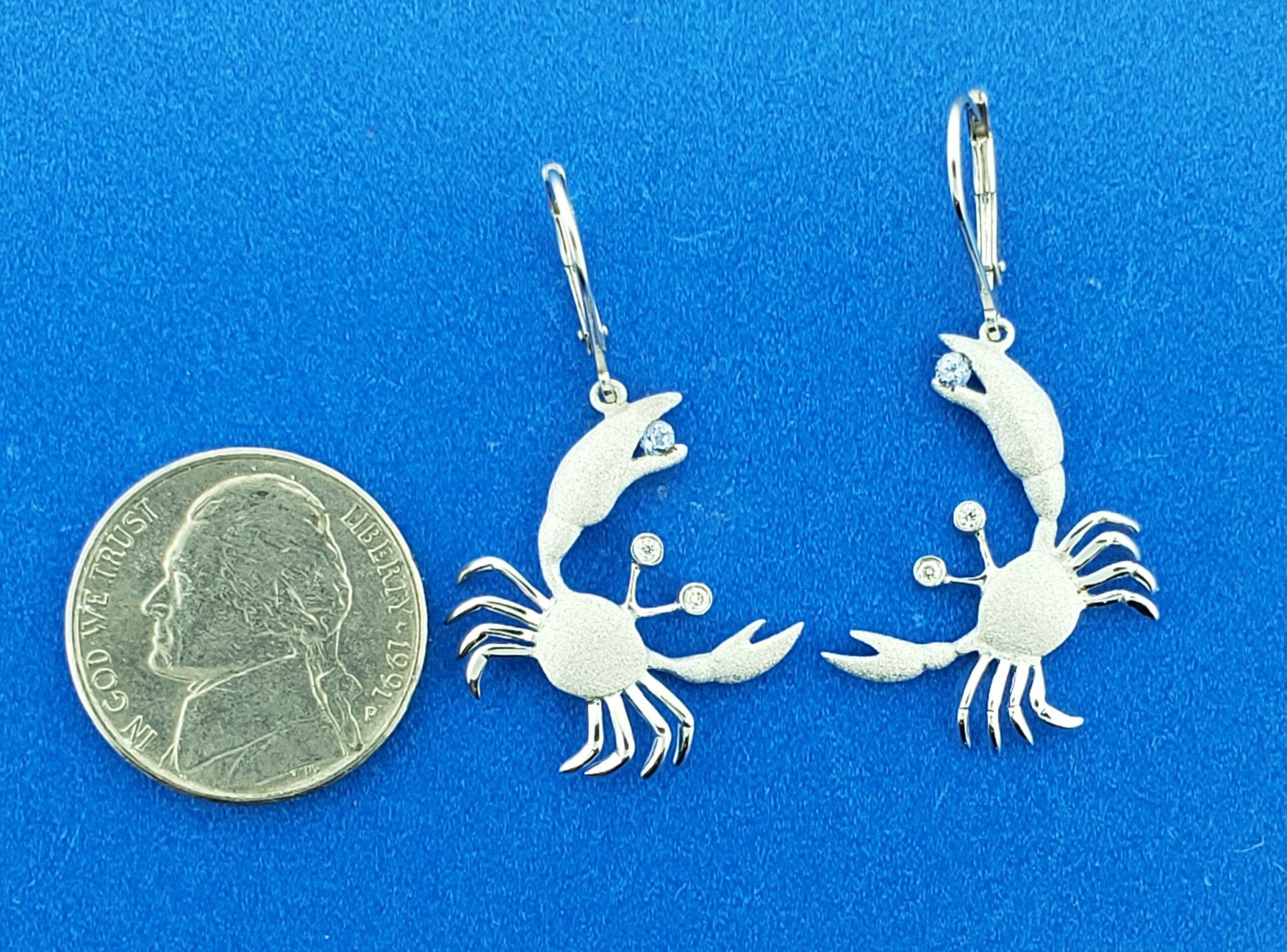 Denny Wong Dangle Crab Earrings, Precious Silver 4 Denny Wong Dangle Crab Earrings, Precious Silver - Image 4