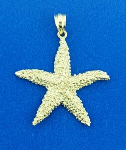 Starfish Pendant Diamond-Cut, 14K Yellow Gold