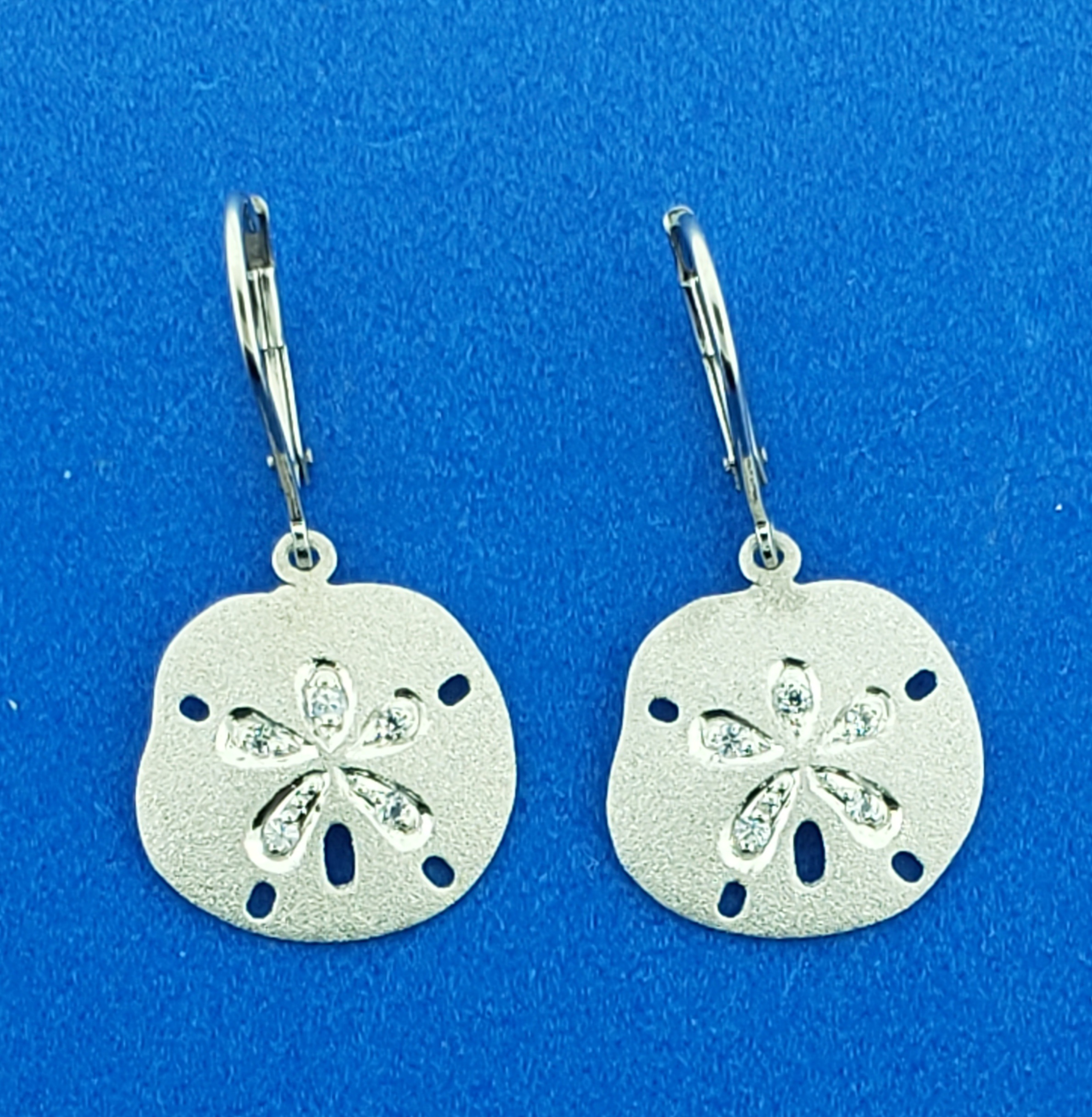 Denny Wong Sand Dollar Lever Back Earrings, Precious Silver,15mm 1 Denny Wong Sand Dollar Lever Back Earrings, Precious Silver,15mm