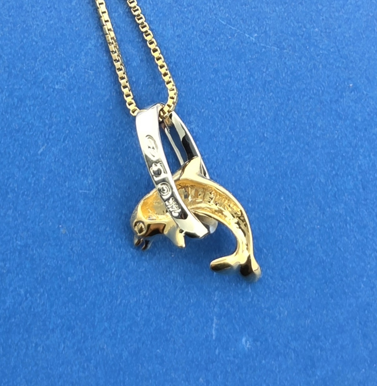 Denny Wong Dolphin Hoop Pendant, 14K 2-Tone 6 Denny Wong Dolphin Hoop Pendant, 14K 2-Tone - Image 6