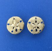 Sand Dollar Omega Back Post Earrings, 14K