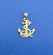 Anchor 2D Pendant, 14K