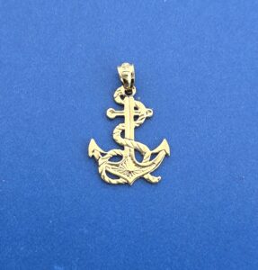 Anchor 2D Pendant, 14K