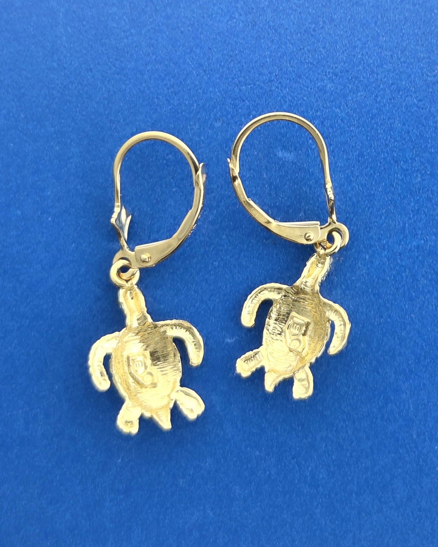 Sea Turtle Lever Back Earrings, 14K 4 Sea Turtle Lever Back Earrings, 14K - Image 4