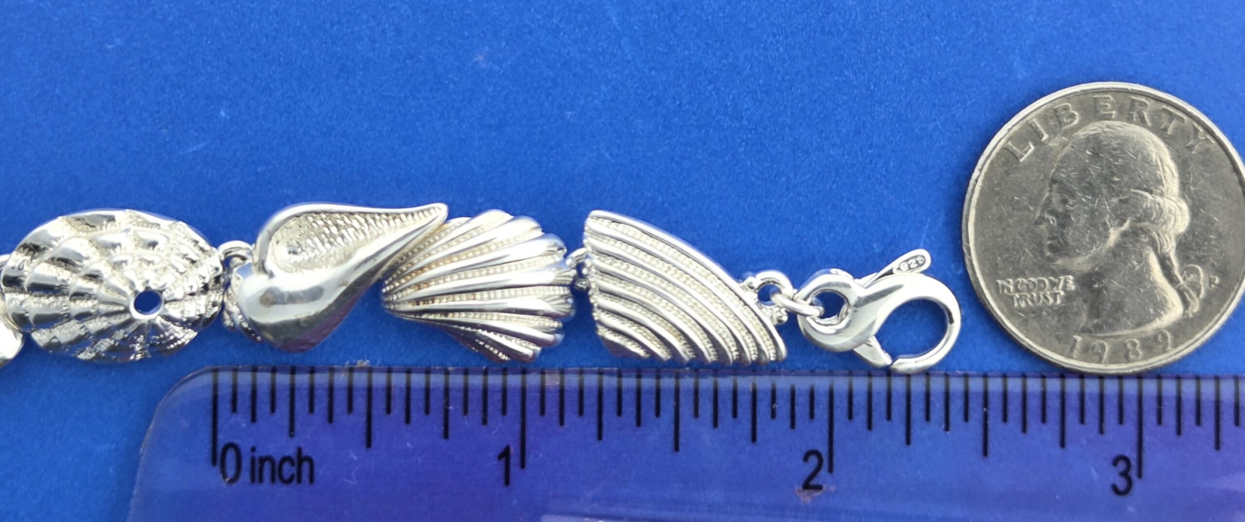 Multi-Shell Sealife Link Bracelet, Sterling Silver 6 Multi-Shell Sealife Link Bracelet, Sterling Silver - Image 6