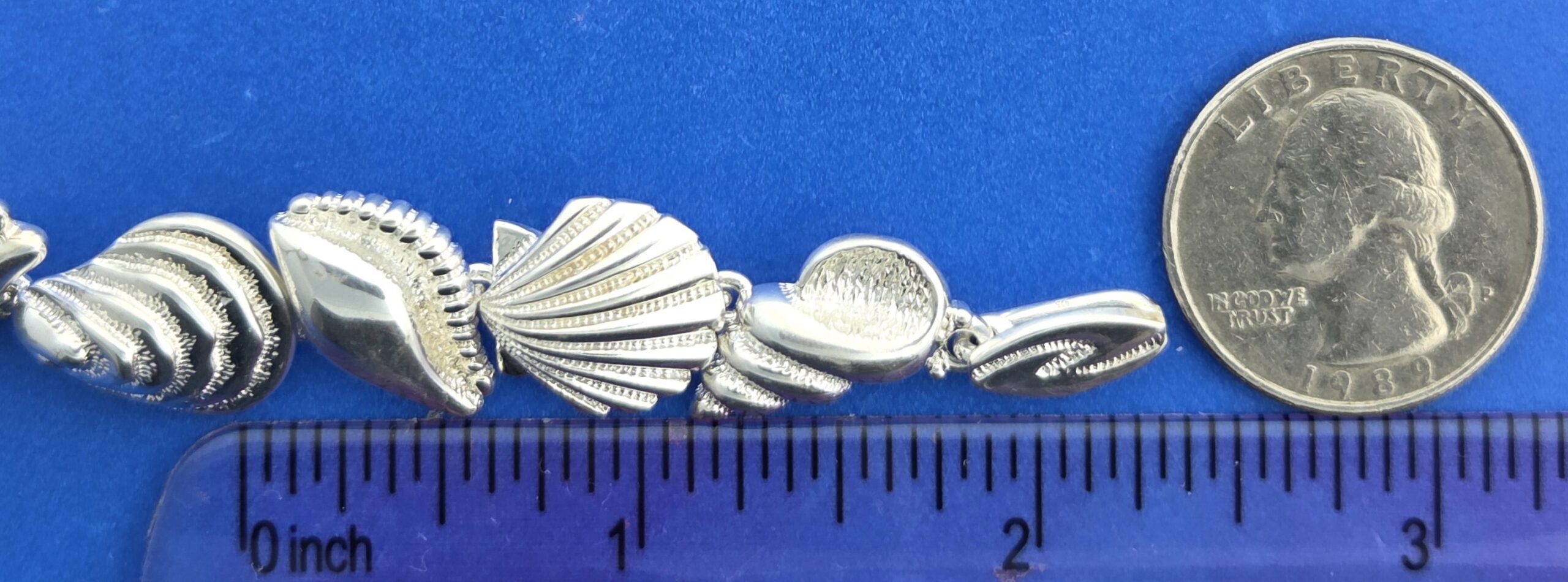 Multi-Shell Sealife Link Bracelet, Sterling Silver 7 Multi-Shell Sealife Link Bracelet, Sterling Silver - Image 7