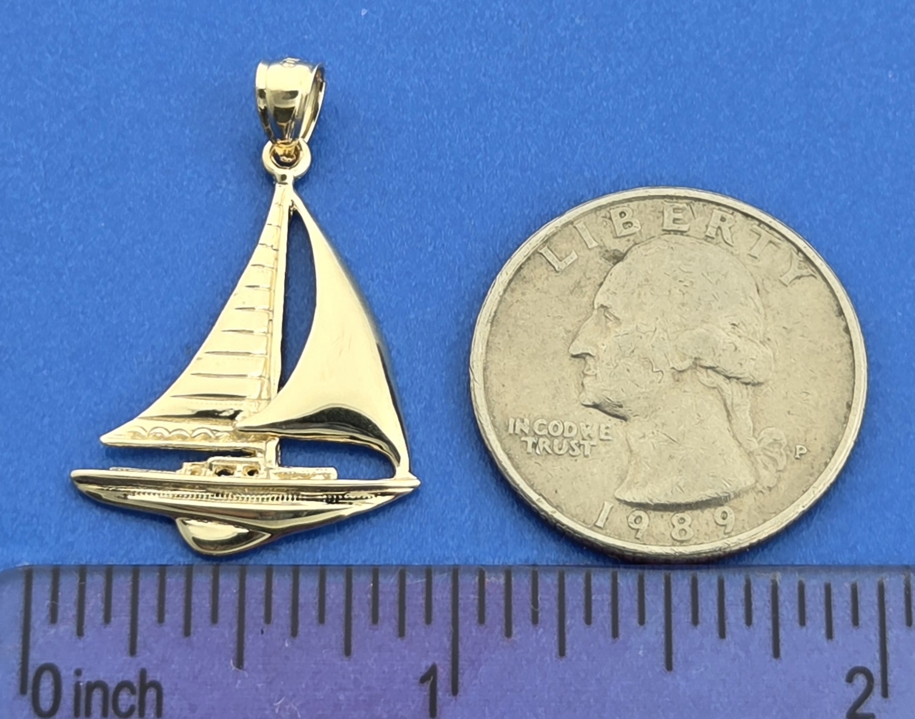Sailboat Pendant, 14K 3 Sailboat Pendant, 14K - Image 3
