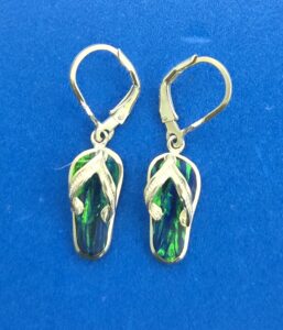 Flip-Flop Opal Earrings, Sterling Silver