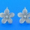 Denny Wong 15mm Plumeria Lever Back Earrings,14k White Gold