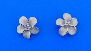 Denny Wong 11mm plumeria post earring,silver