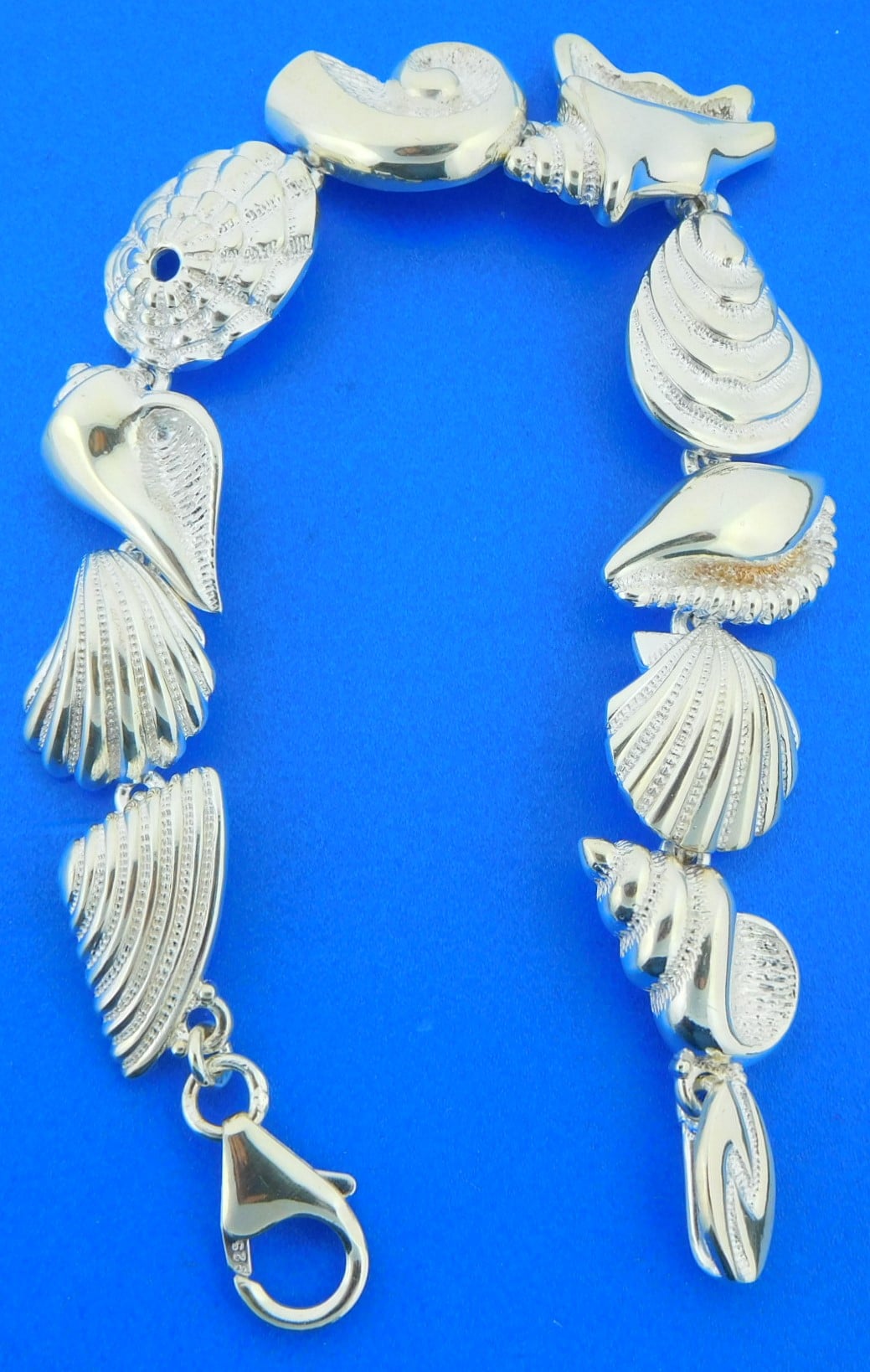 Multi-Shell Sealife Link Bracelet, Sterling Silver 3 Multi-Shell Sealife Link Bracelet, Sterling Silver - Image 3