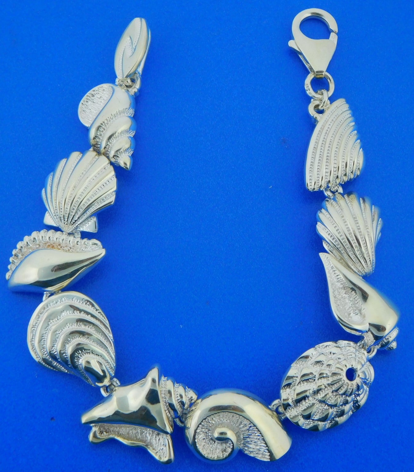 Multi-Shell Sealife Link Bracelet, Sterling Silver 4 Multi-Shell Sealife Link Bracelet, Sterling Silver - Image 4