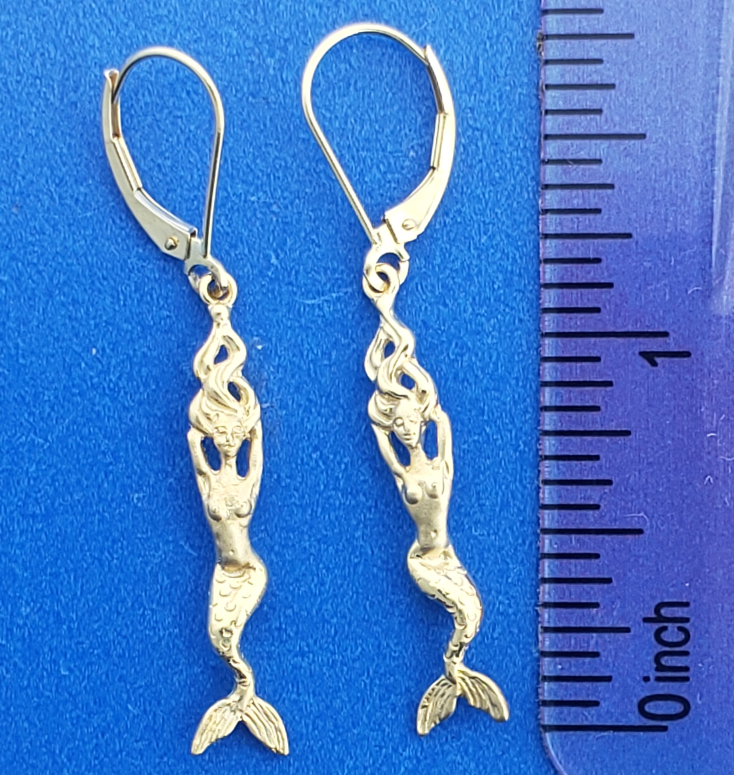 Steven Douglas Mermaid Dangle Earrings, 14K 4 Steven Douglas Mermaid Dangle Earrings, 14K - Image 4