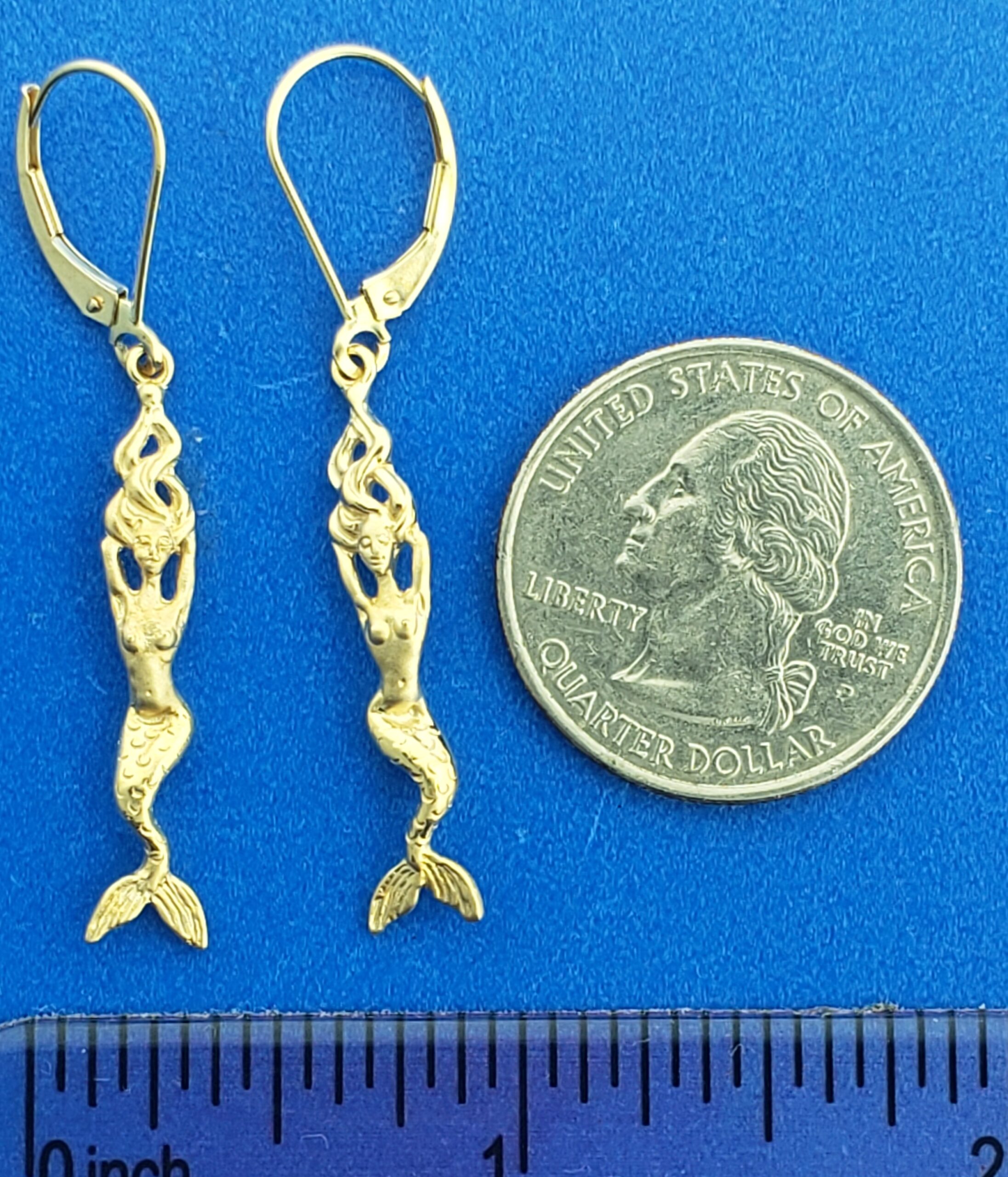 Steven Douglas Mermaid Dangle Earrings, 14K 3 Steven Douglas Mermaid Dangle Earrings, 14K - Image 3