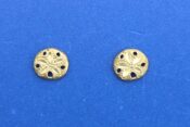 Sand Dollar Post Earring, 14K Yellow Gold