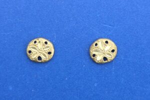 Sand Dollar Post Earring, 14K Yellow Gold