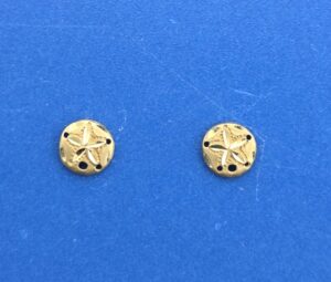 Sand Dollar Post Earring, 14K Yellow Gold
