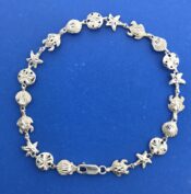 Sealife Anklet, Sterling Silver