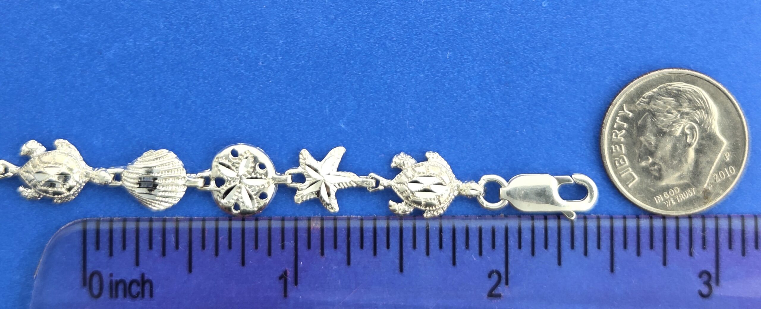 Sealife Anklet, Sterling Silver 4 Sealife Anklet, Sterling Silver - Image 4