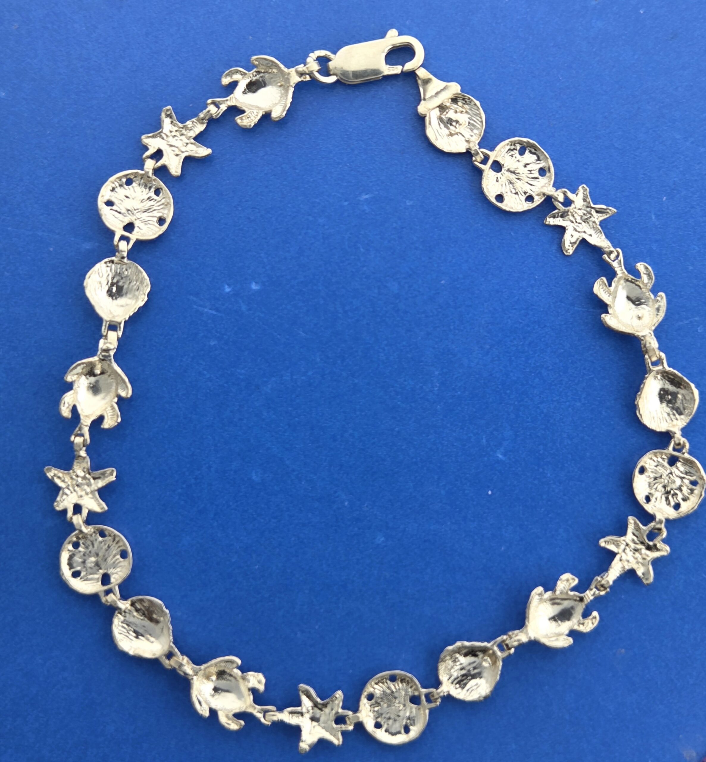 Sealife Anklet, Sterling Silver 5 Sealife Anklet, Sterling Silver - Image 5
