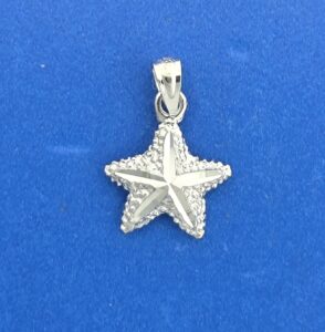 Starfish Pendant/Charm, 14K White Gold