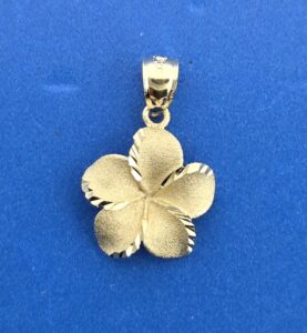 Plumeria Pendant, 14K Yellow Gold