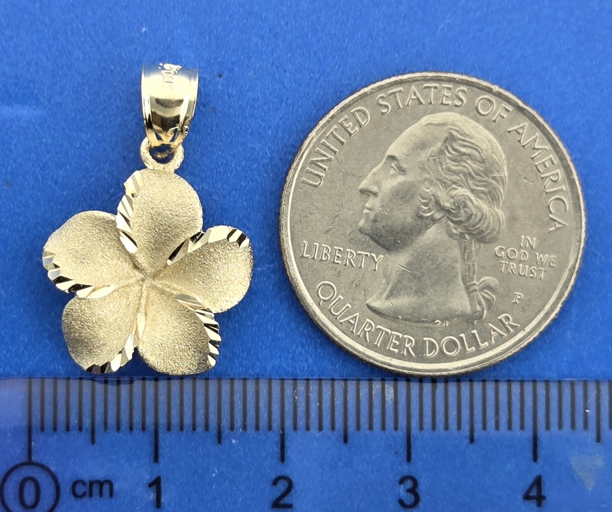 Plumeria Pendant, 14K Yellow Gold 3 Plumeria Pendant, 14K Yellow Gold - Image 3