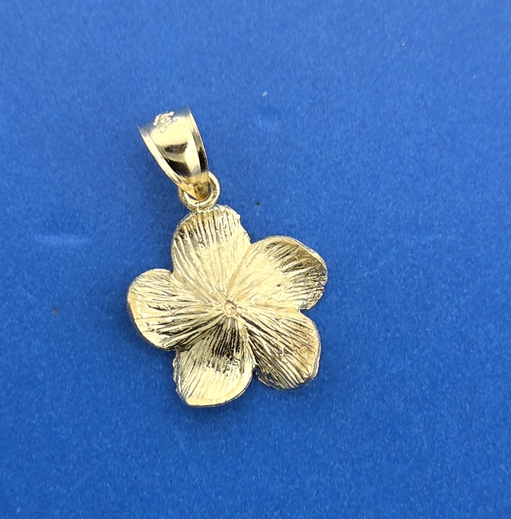 Plumeria Pendant, 14K Yellow Gold 5 Plumeria Pendant, 14K Yellow Gold - Image 5