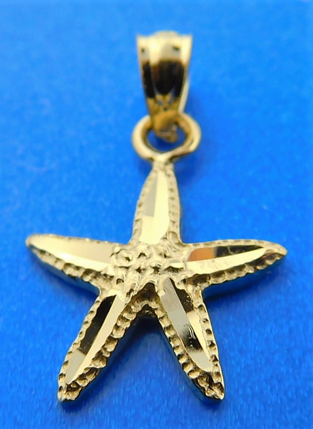 thumbnail image 2 of 14k Yellow Gold Starfish Charm Pendant – Handmade In USA, No Stone 2 of 6