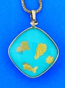 Denny Wong Large turquoise treasure island pendant,18k