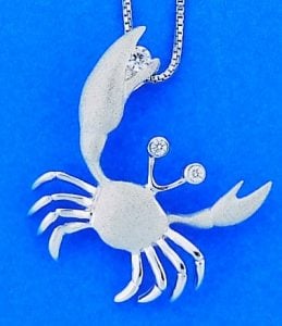 denny wong white gold crab pendant