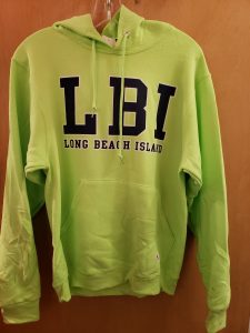 long beach island hoodie neon green